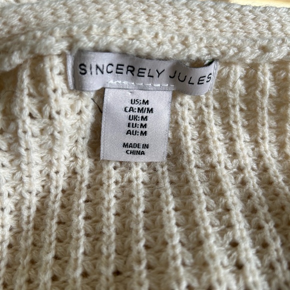 Sincerely Jules Cream Knit and Crochet Cardigan - Picture 6 of 8